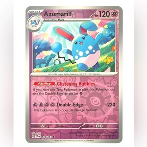 Azumarill 074/191 Pokemon Card Scarlet Violet Reverse Holo HP 120
